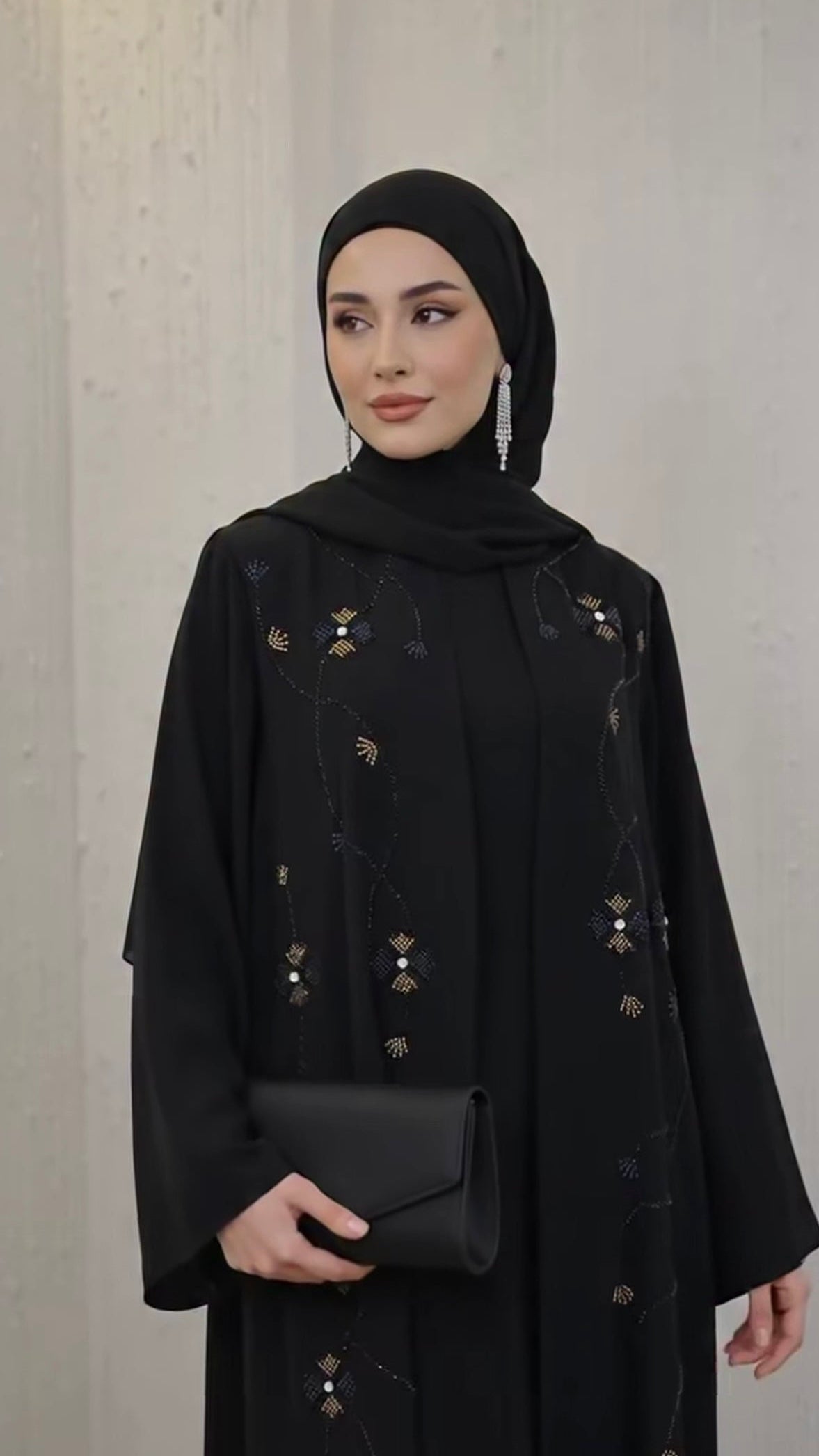 عباي قطعتين  بخامة الحبر